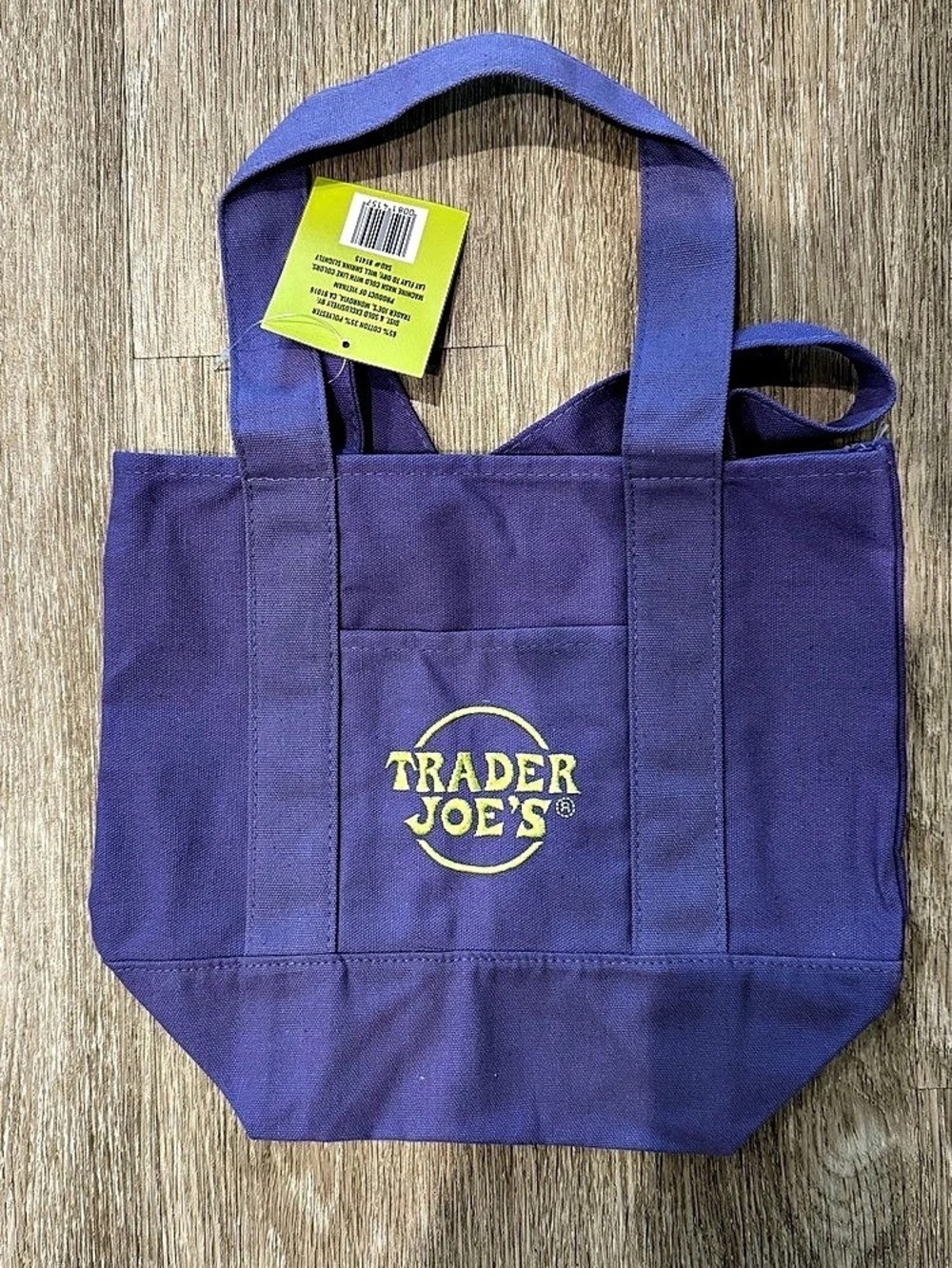 Trader Joe's Trick-or-Treat Mini Canvas Tote Bag Purple